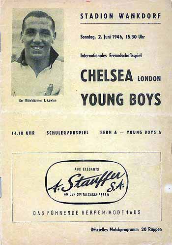 programme cover for Young Boys Bern v Chelsea, 2nd Jun 1946