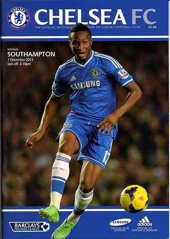programme cover for Chelsea v Southampton, 1st Dec 2013