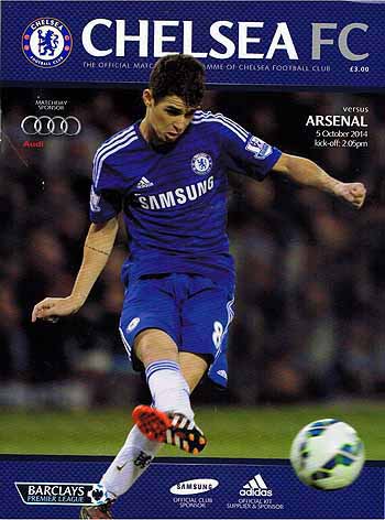 programme cover for Chelsea v Arsenal, Sunday, 5th Oct 2014