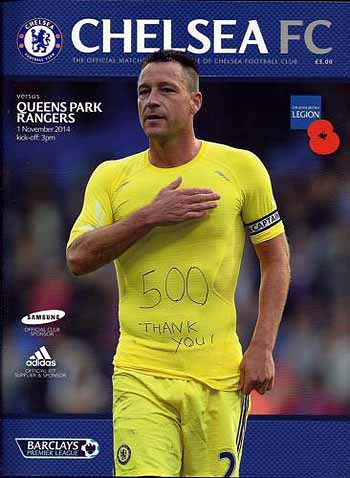 programme cover for Chelsea v Queens Park Rangers, Saturday, 1st Nov 2014