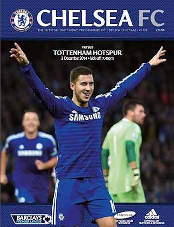 programme cover for Chelsea v Tottenham Hotspur, Wednesday, 3rd Dec 2014