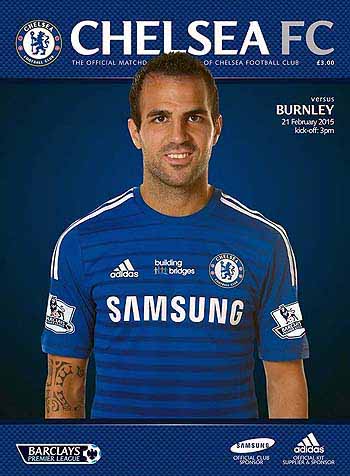 programme cover for Chelsea v Burnley, Saturday, 21st Feb 2015