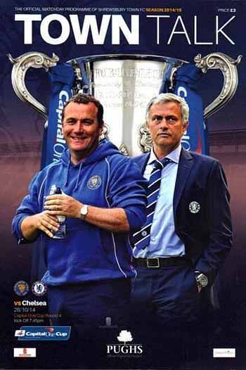 programme cover for Shrewsbury Town v Chelsea, 28th Oct 2014
