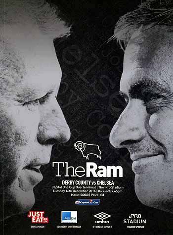 programme cover for Derby County v Chelsea, 16th Dec 2014