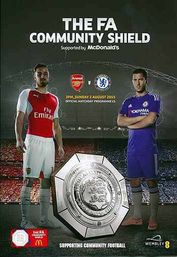 programme cover for Arsenal v Chelsea, Sunday, 2nd Aug 2015