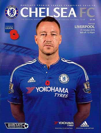 programme cover for Chelsea v Liverpool, 31st Oct 2015