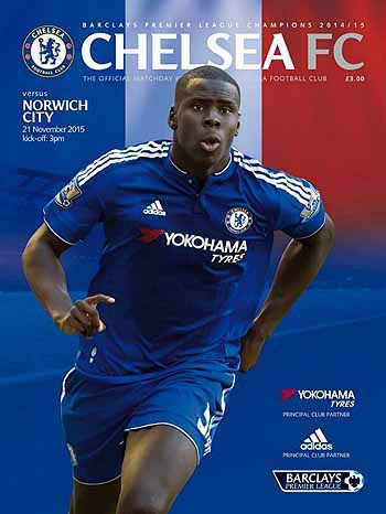 programme cover for Chelsea v Norwich City, Saturday, 21st Nov 2015
