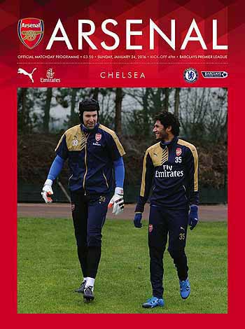 programme cover for Arsenal v Chelsea, Sunday, 24th Jan 2016