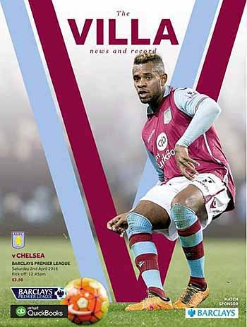 programme cover for Aston Villa v Chelsea, 2nd Apr 2016
