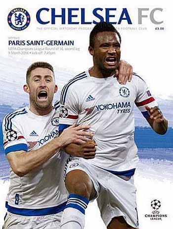 programme cover for Chelsea v Paris Saint Germain, Wednesday, 9th Mar 2016