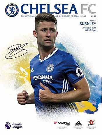 programme cover for Chelsea v Burnley, 27th Aug 2016