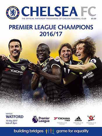 programme cover for Chelsea v Watford, Monday, 15th May 2017