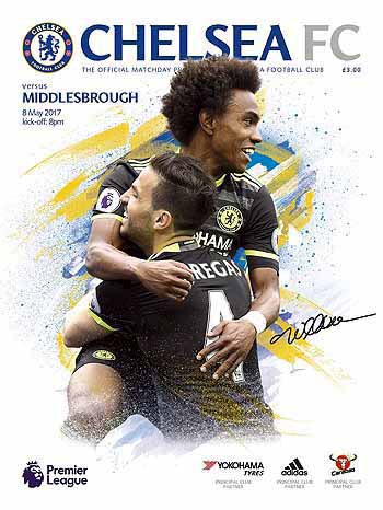 programme cover for Chelsea v Middlesbrough, 8th May 2017
