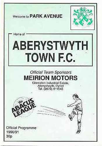 programme cover for Aberystwyth Town v Chelsea, 16th Jul 1991