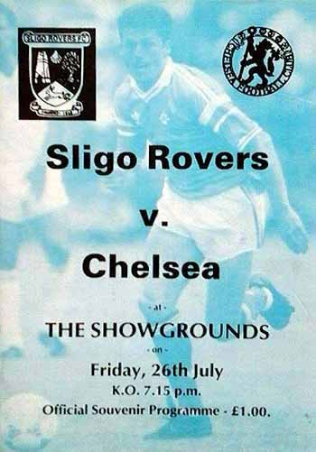 programme cover for Sligo Rovers v Chelsea, 26th Jul 1991