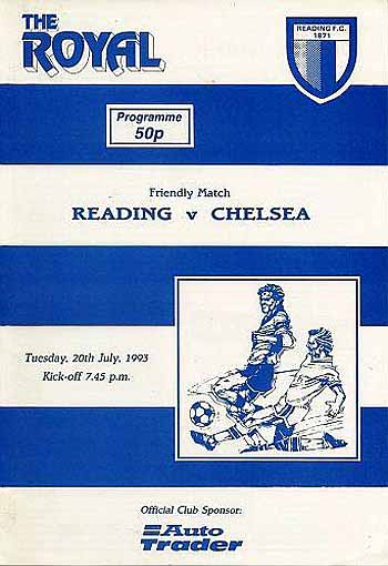 programme cover for Reading v Chelsea, 20th Jul 1993