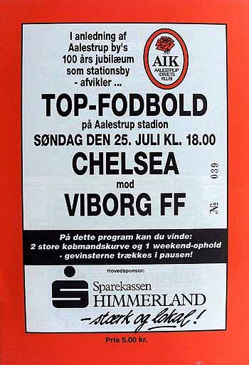 programme cover for Viborg FF v Chelsea, 25th Jul 1993
