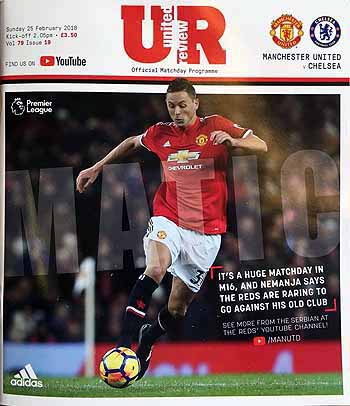 programme cover for Manchester United v Chelsea, 25th Feb 2018