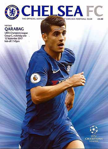 programme cover for Chelsea v Qarabağ, 12th Sep 2017