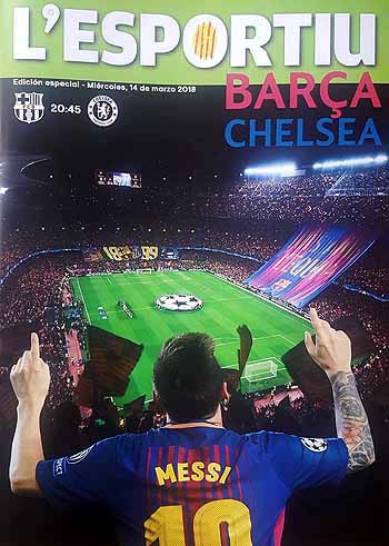 programme cover for Barcelona v Chelsea, 14th Mar 2018