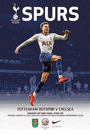 programme cover for Tottenham Hotspur v Chelsea, Tuesday, 8th Jan 2019