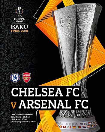programme cover for Arsenal v Chelsea, Wednesday, 29th May 2019
