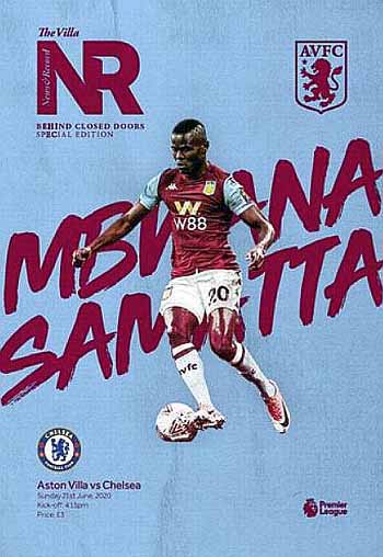 programme cover for Aston Villa v Chelsea, 21st Jun 2020