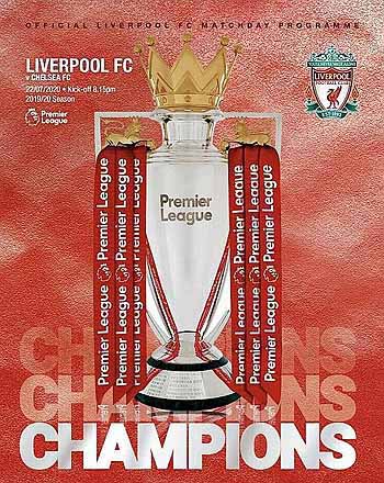 programme cover for Liverpool v Chelsea, 22nd Jul 2020