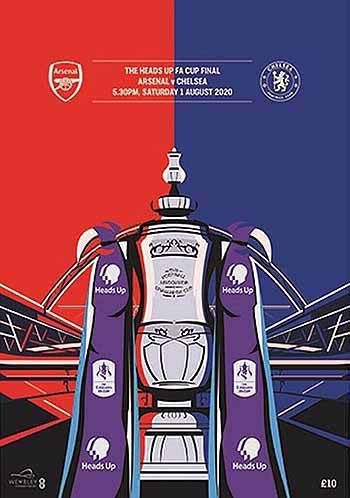 programme cover for Arsenal v Chelsea, Saturday, 1st Aug 2020