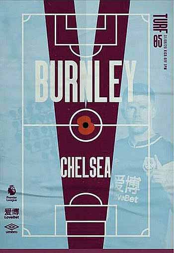 programme cover for Burnley v Chelsea, Saturday, 31st Oct 2020