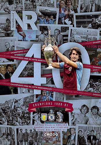 programme cover for Aston Villa v Chelsea, 23rd May 2021