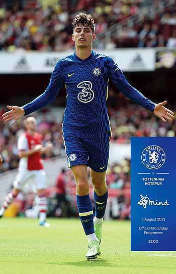 programme cover for Chelsea v Tottenham Hotspur, Wednesday, 4th Aug 2021