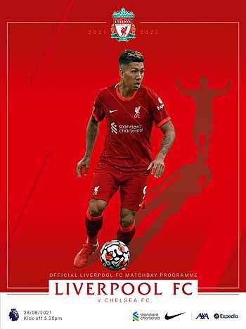 programme cover for Liverpool v Chelsea, 28th Aug 2021