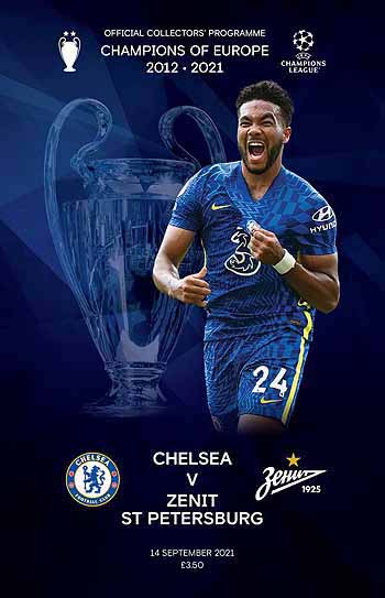 programme cover for Chelsea v Zenit St Petersburg, 14th Sep 2021