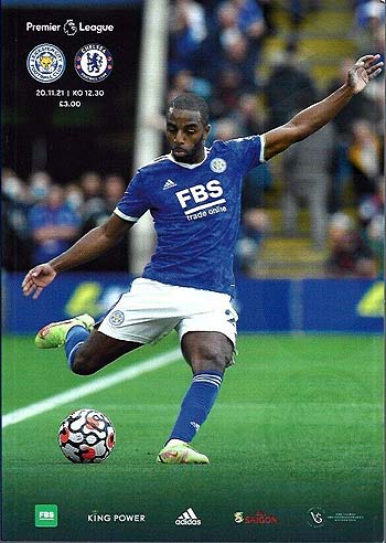 programme cover for Leicester City v Chelsea, 20th Nov 2021