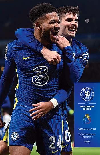 programme cover for Chelsea v Manchester United, Sunday, 28th Nov 2021