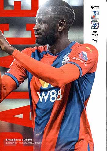 programme cover for Crystal Palace v Chelsea, 19th Feb 2022