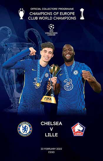 programme cover for Chelsea v Lille Olympique, 22nd Feb 2022