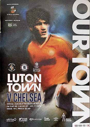 programme cover for Luton Town v Chelsea, 2nd Mar 2022