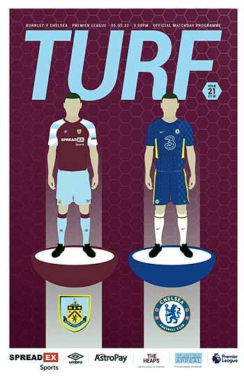 programme cover for Burnley v Chelsea, Saturday, 5th Mar 2022