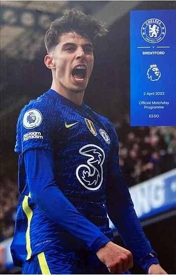 programme cover for Chelsea v Brentford, 2nd Apr 2022
