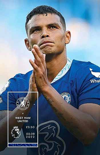 programme cover for Chelsea v West Ham United, Saturday, 3rd Sep 2022