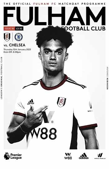 programme cover for Fulham v Chelsea, 12th Jan 2023