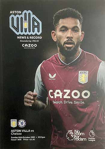 programme cover for Aston Villa v Chelsea, 16th Oct 2022