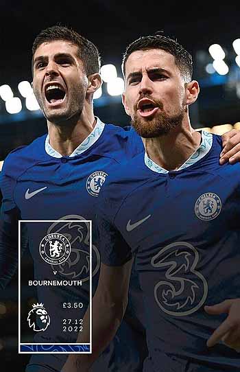programme cover for Chelsea v AFC Bournemouth, 27th Dec 2022