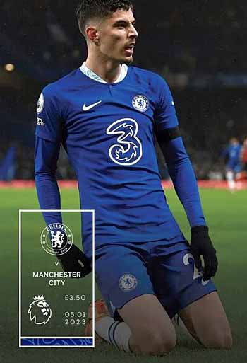 programme cover for Chelsea v Manchester City, 5th Jan 2023
