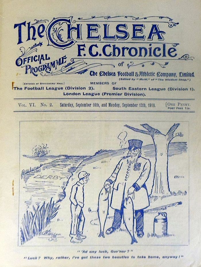 programme cover for Chelsea v Fulham, 12th Sep 1910