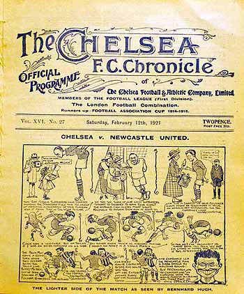 programme cover for Chelsea v West Bromwich Albion, Saturday, 12th Feb 1921