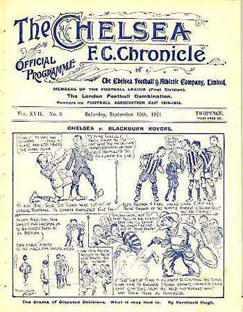 programme cover for Chelsea v Manchester United, Saturday, 10th Sep 1921
