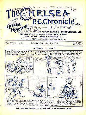 programme cover for Chelsea v Middlesbrough, Saturday, 9th Sep 1922